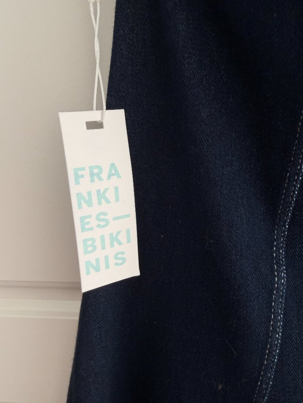 Frankies Bikinis Moonlight Denim Halter Mini Dress M NWT - Picture 8 of 11